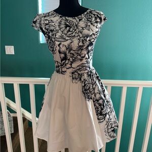 Charlotte Russe Black and White Floral Mini Dress - Size S